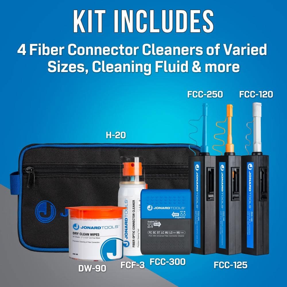 JONARD TOOLS Fiber Optic Cleaning Kit Plus for FC, SC, ST, LC and MU Fibers (2)