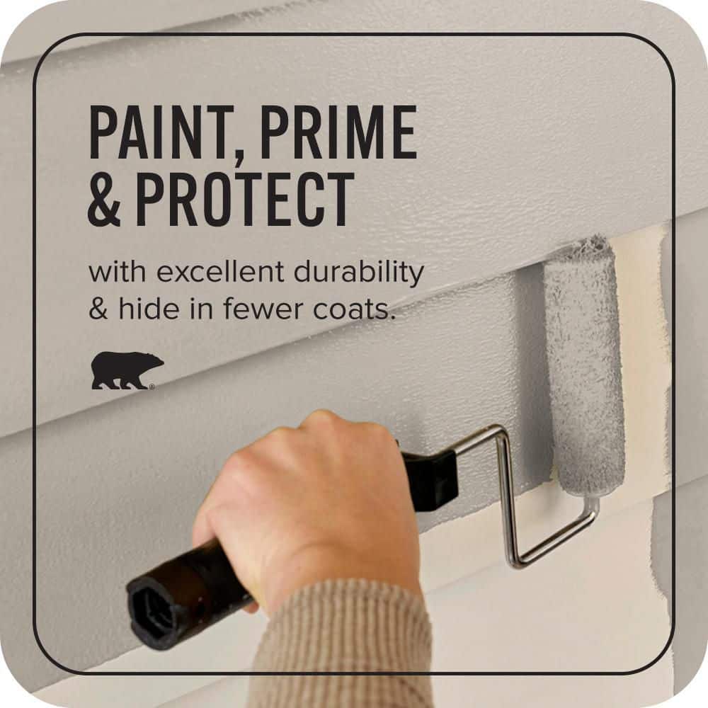 BEHR ULTRA 5 gal. #PPU18-13 Perfect Taupe Satin Enamel Exterior Paint & Primer (3)