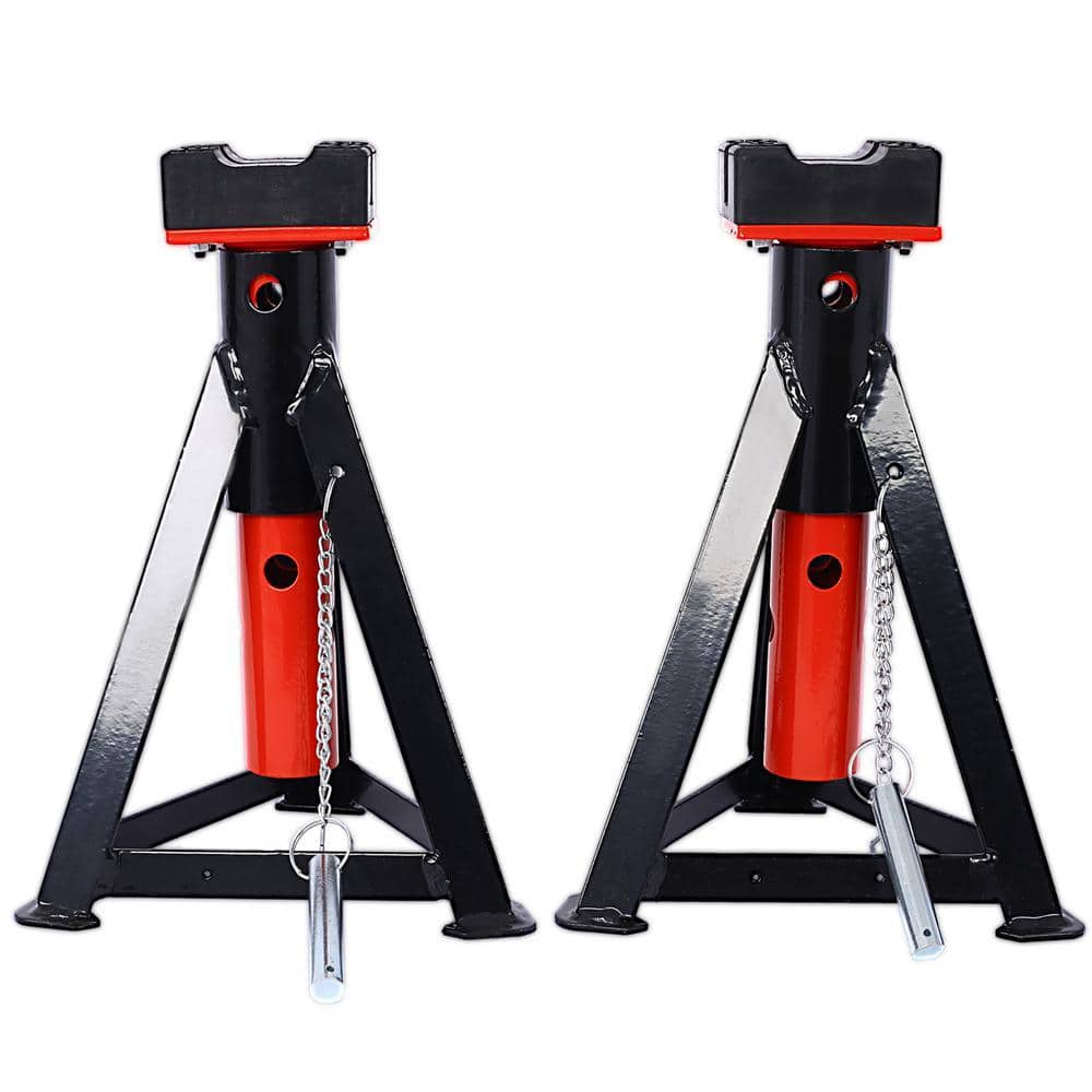 Angel Sar 3 Ton 2-Piece Heavy Duty Steel Stands Jack Post, Adjustable Height Pair of Axle Stands (3)