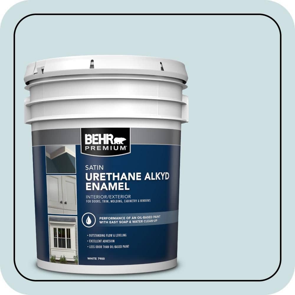 BEHR PREMIUM 5 gal. #S450-1 Beach Foam Urethane Alkyd Satin Enamel Interior/Exterior Paint