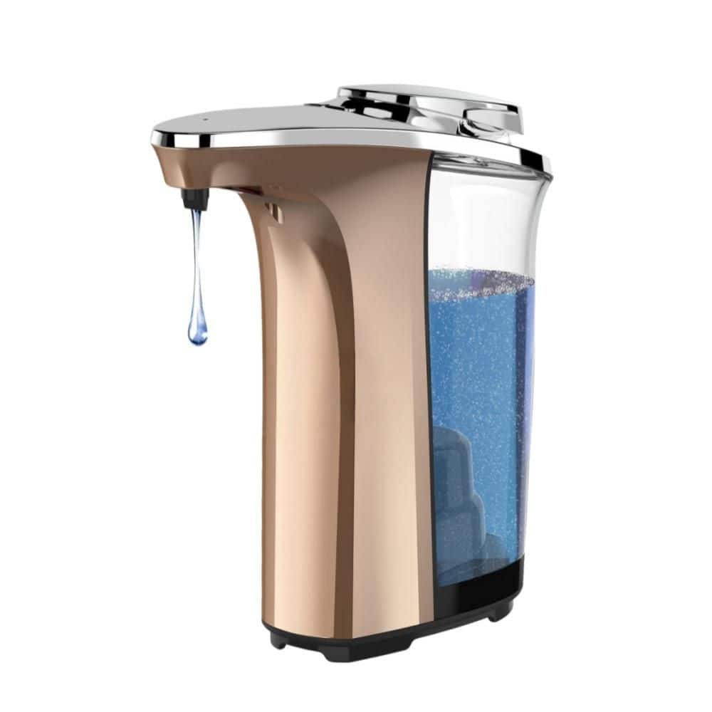 Numhew 17 oz. Automatic Soap Dispenser with Infrared Sensor for Bathroom and Kitchen Sink, 5 Adjustable Levels, Rose Gold (1)
