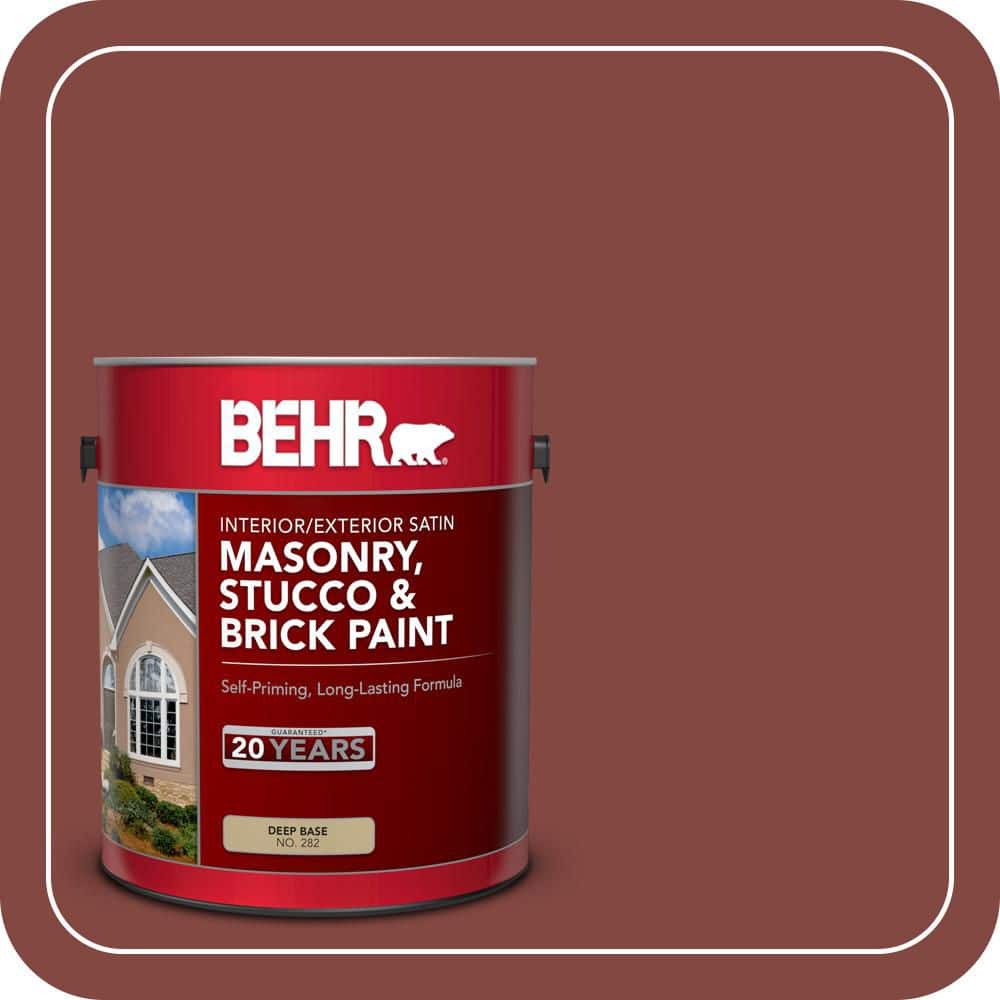 BEHR 1 gal. #S-H-170 Red Brick Satin Interior/Exterior Masonry, Stucco and Brick Paint