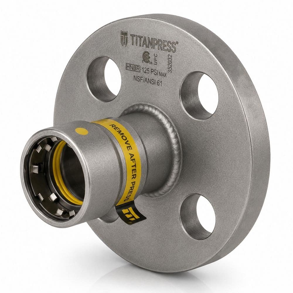T TITANPRESS 1/2 in. Carbon Steel Press Flange HNBR Gas
