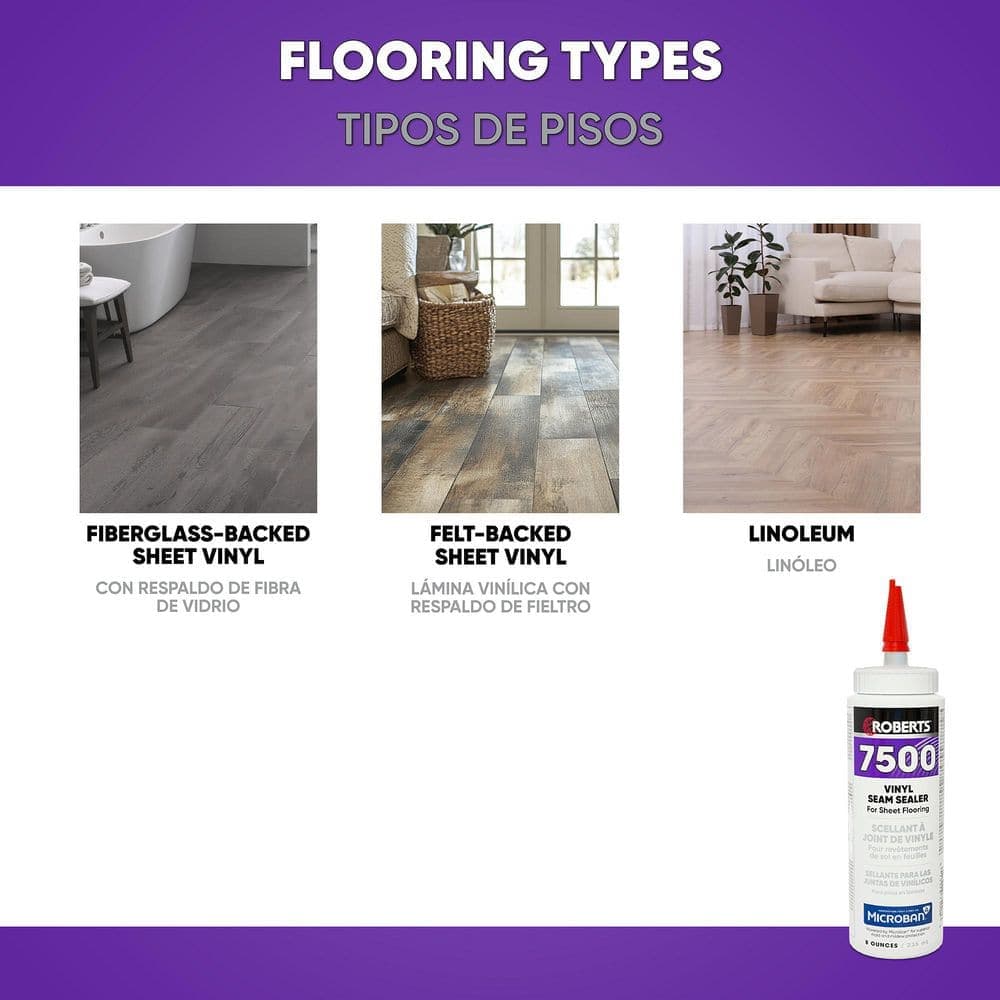 ROBERTS 7500 8 oz. 6 Hour Dry Time Vinyl Seam Sealer for Sheet Flooring Adhesive in White (4)