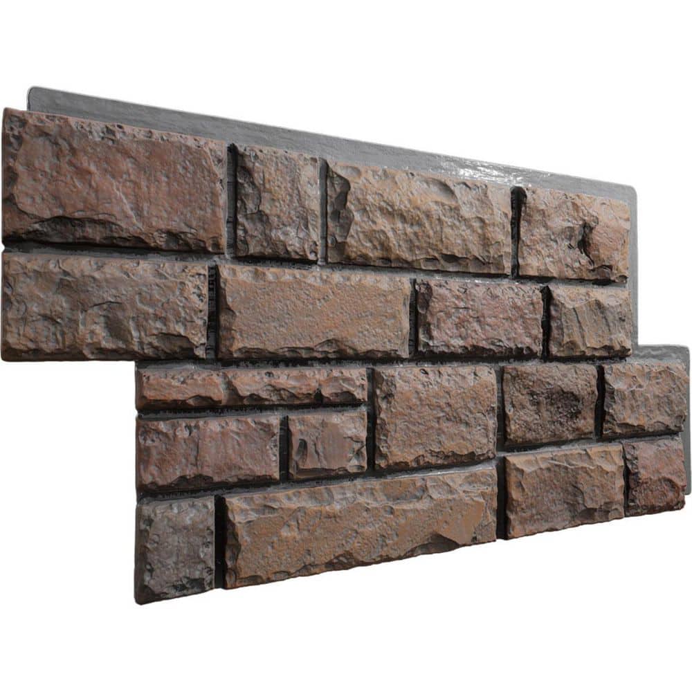 Ekena Millwork EverStone Regal Faux Stone Panel, 47 3/4"W x 24 3/4"H x 1 3/4"D, Arizona Desert Color (3)