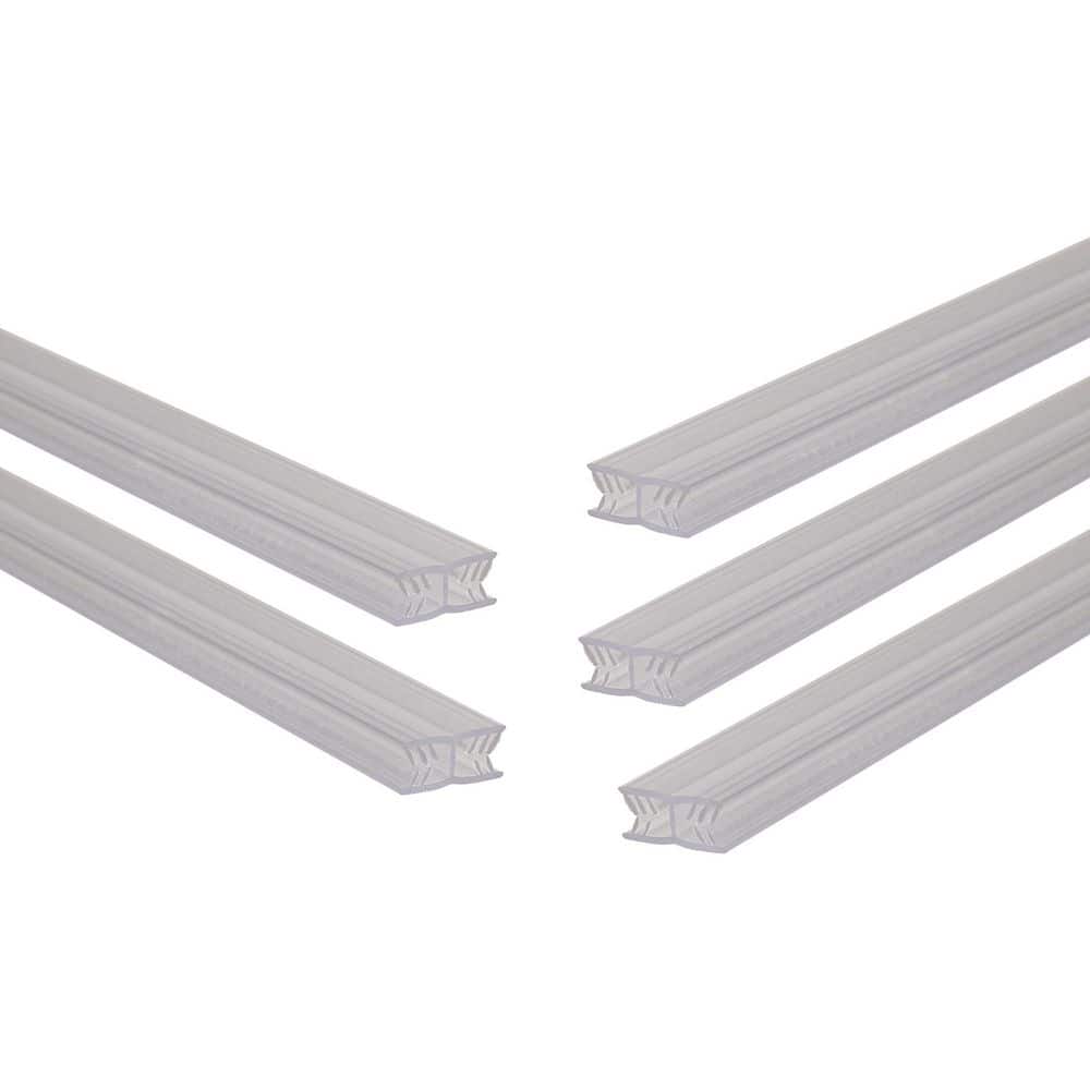 Outwater Extruded Panel Gripper 0.36 in. D x 0.92 in. x 96 in. L Clear Plastic H-Channel Divider Fits 3/16 in. Boards (5-Pack)