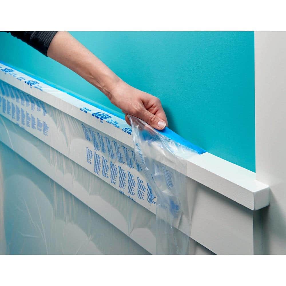 3M ScotchBlue 4 ft. x 90 ft. Clear Pre-Taped Painter's Plastic Sheet with Edge Lock and Dispenser (Case of 6) (2)