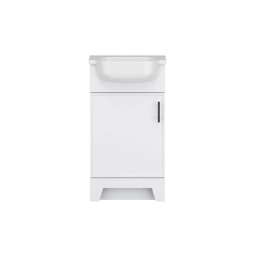 Glacier Bay Burgess 19 in. Single Sink Freestanding White Bathroom Vanity with White Cultured Marble Top (Assembled) (3)