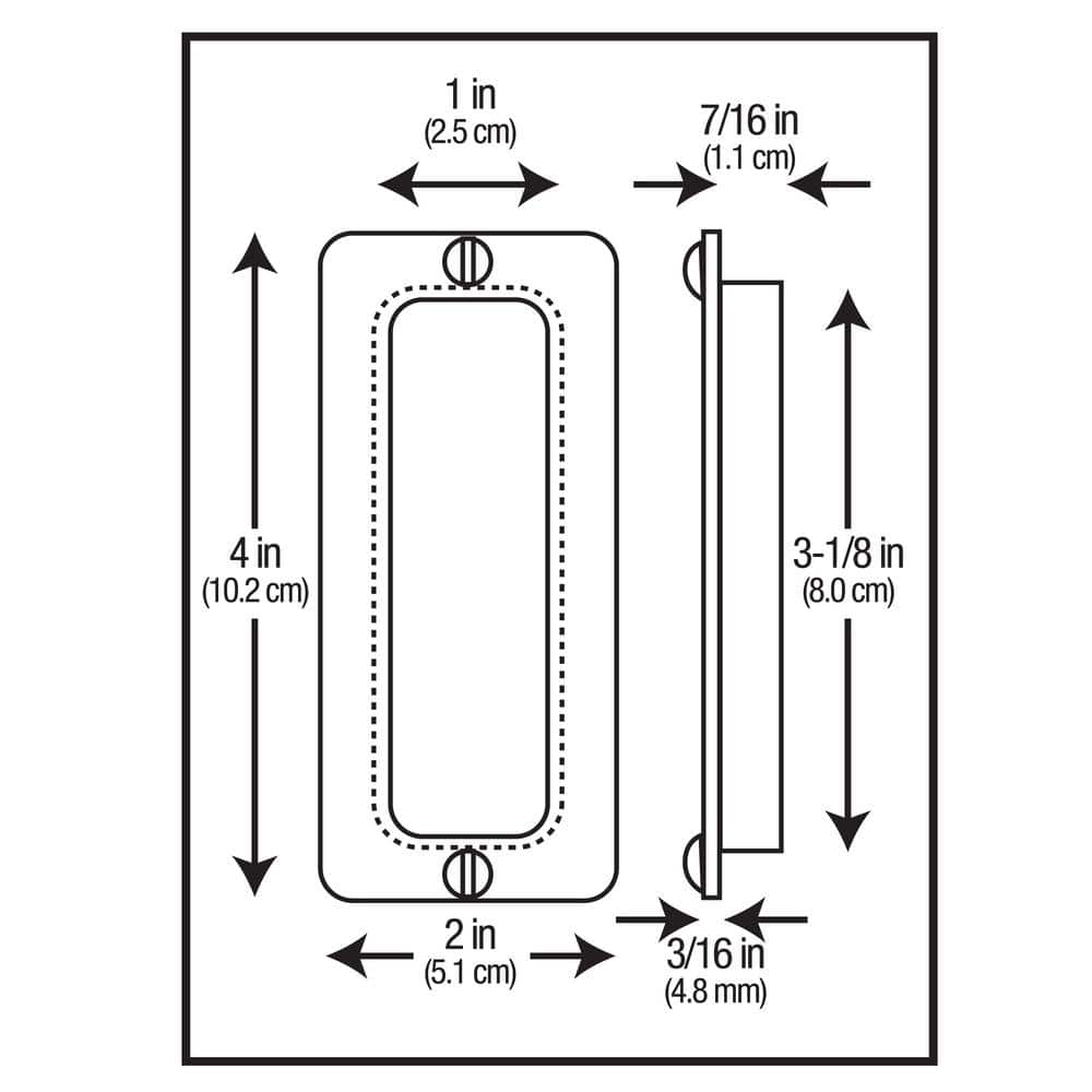 Everbilt 2 in. x 4 in. Stainless Steel Flush Pull (3)