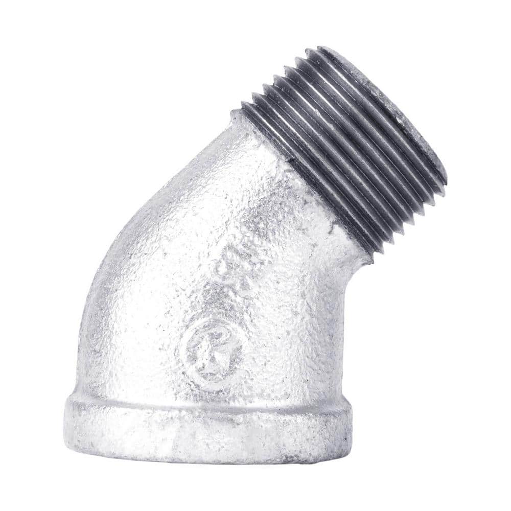 STZ 1/2 in. Galvanized Iron 45-Degree FPT MPT Street Elbow Fitting (1)
