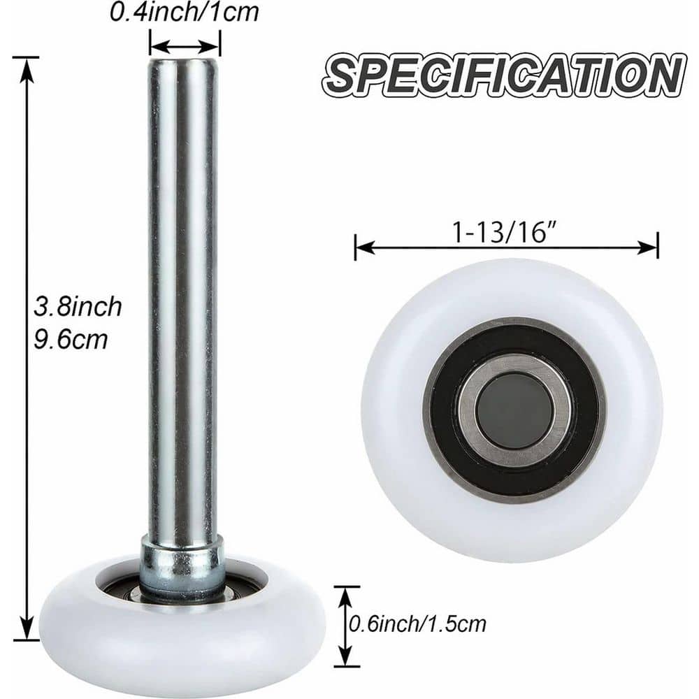 Unbranded 1.8 in. Flat Round Quiet Nylon Garage Door Roller Heavy Duty Sealed Ball Bearing for Overhead Door 10 Pack (2)