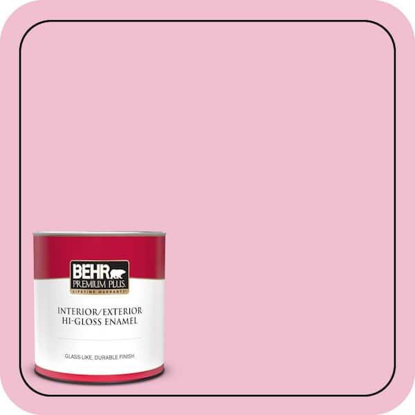 BEHR PREMIUM PLUS #100B-4 Pink Chintz Enamel Interior/Exterior Paint & Primer Color Sample (3)
