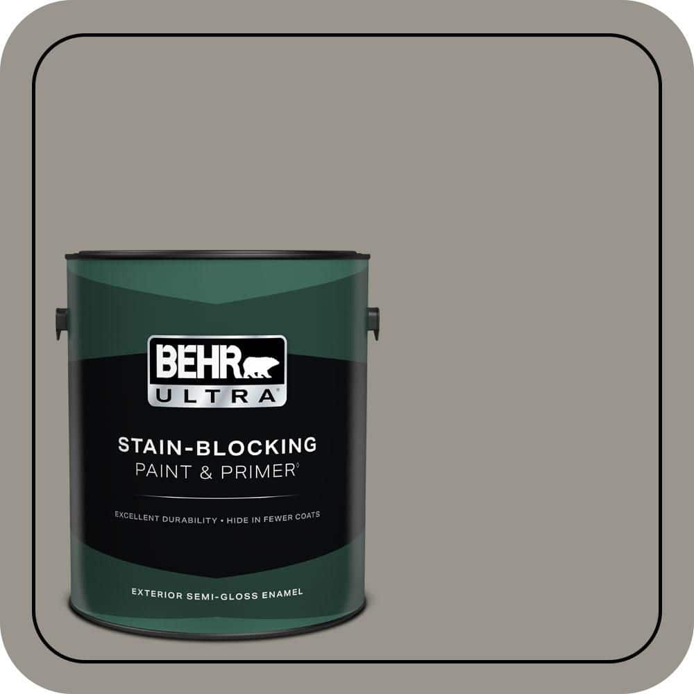 BEHR ULTRA 1 gal. #N360-4 Battleship Gray Semi-Gloss Enamel Exterior Paint & Primer