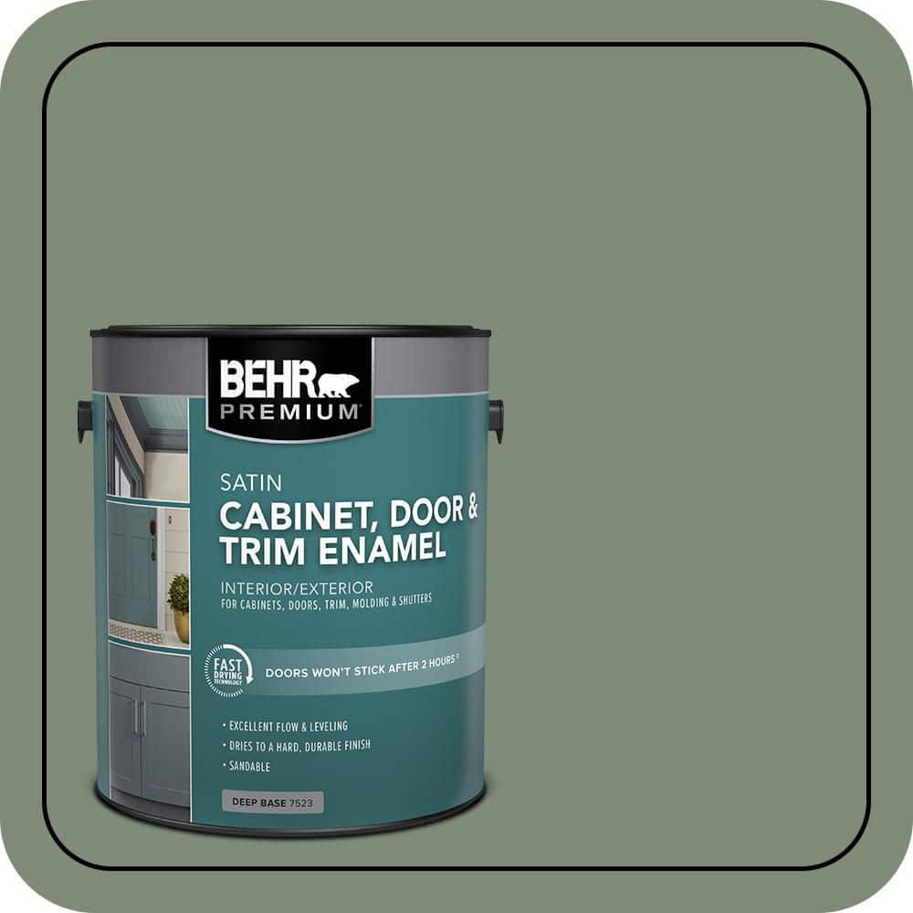 BEHR PREMIUM 1 gal. #N400-5 Thai Basil Satin Enamel Interior/Exterior Cabinet, Door & Trim Paint