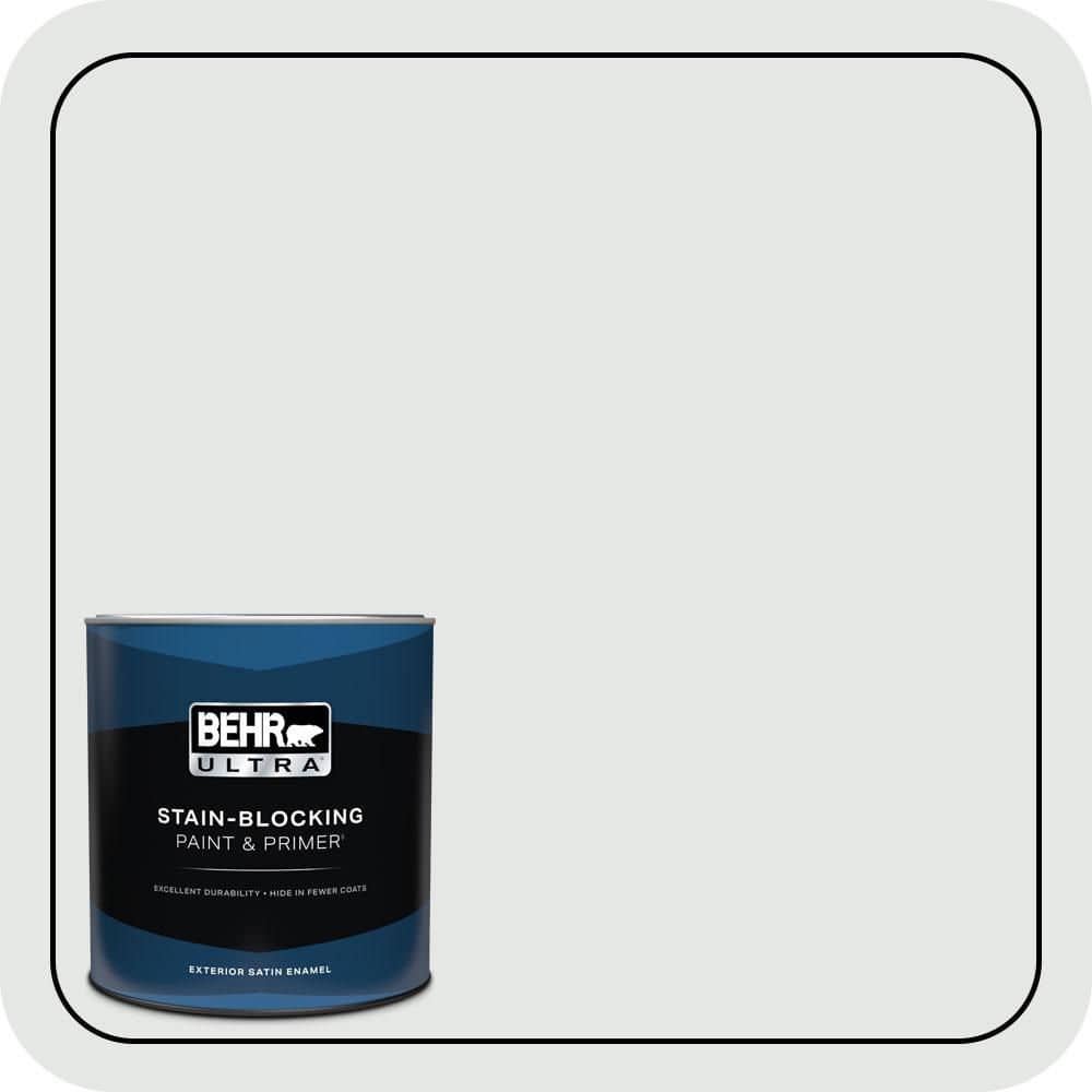 BEHR ULTRA 1 qt. #PPU26-13 Silent White Satin Enamel Exterior Paint & Primer