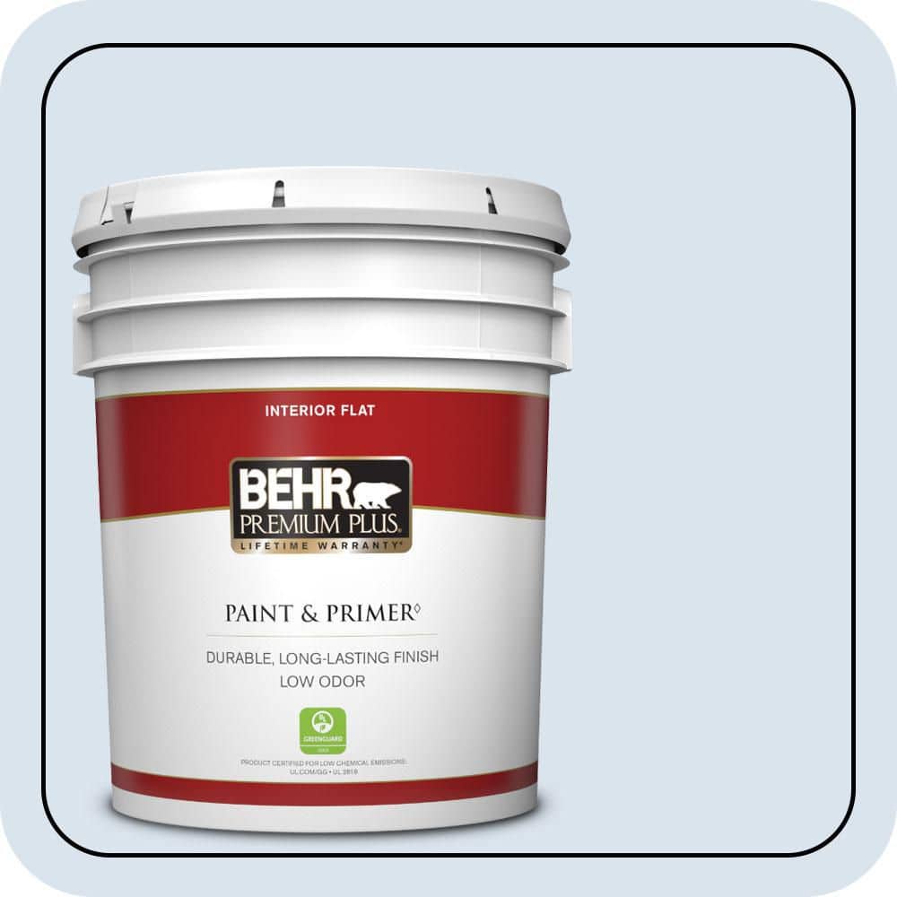 BEHR PREMIUM PLUS 5 gal. #590A-1 Icelandic Flat Low Odor Interior Paint & Primer
