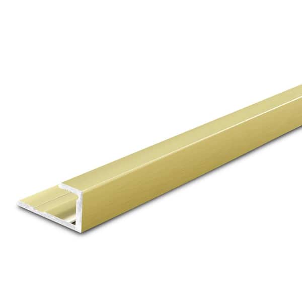 TrimMaster Satin Gold 8 mm x 84 in. Aluminum Square Cap Floor Transition Strip