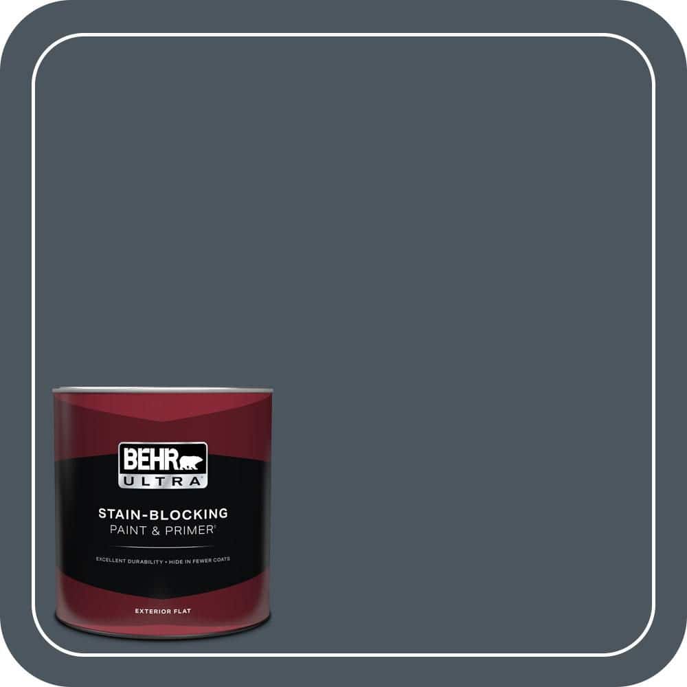 BEHR ULTRA 1 qt. #N480-7 Midnight Blue Flat Exterior Paint & Primer
