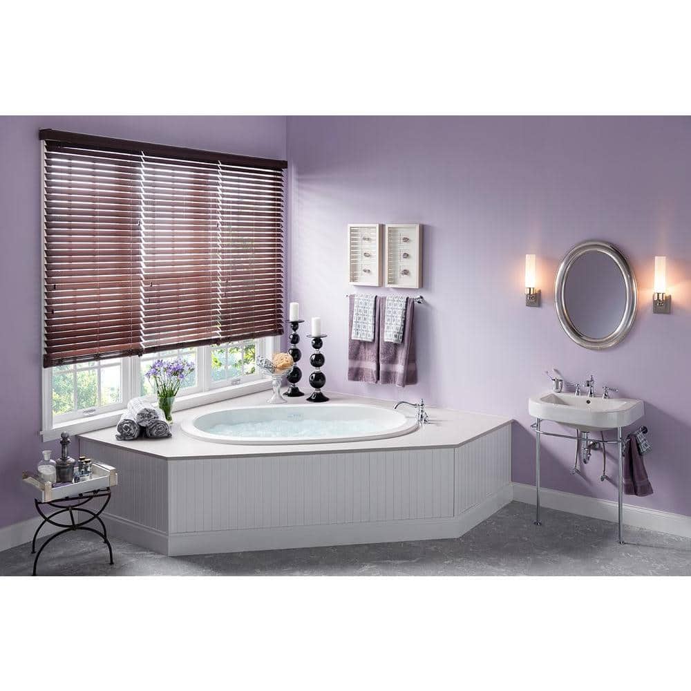 Aquatic Serenity 20 - 72 in. Acrylic Center Drain Oval Drop-In Bathtub with DriftBath and Chromotherapy in Biscuit (1)