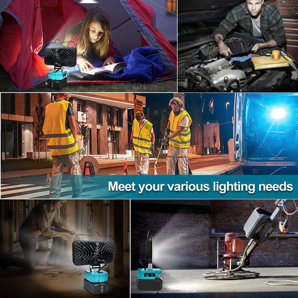 BeamBox 100-Watt 18-Volt 9000 Lumen LED Work Light Flashlight with USB Charging, Portable Flood Light, Cordless (2)