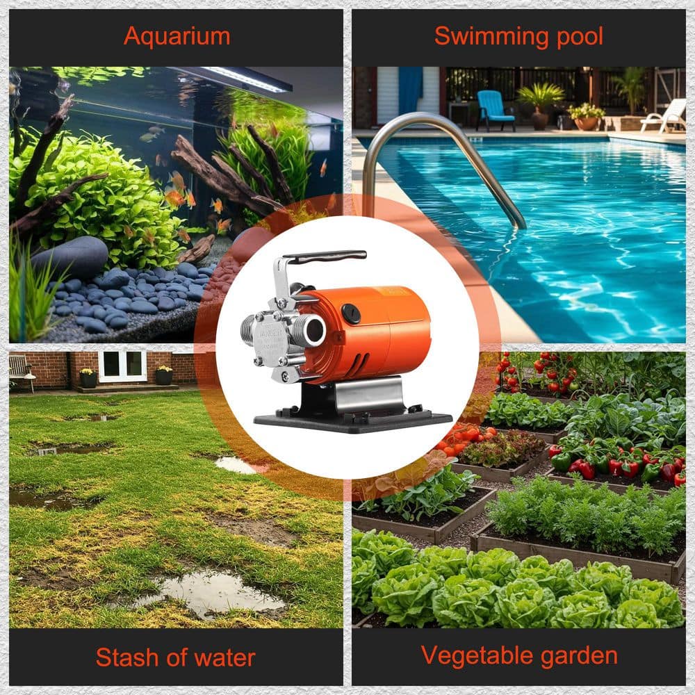 Tahanbath 120-Volt 360 GPH Portable Water Transfer Pump-1/10 HP Utility Pump with Hose Kit for Garden Pool Pond Aquarium (3)