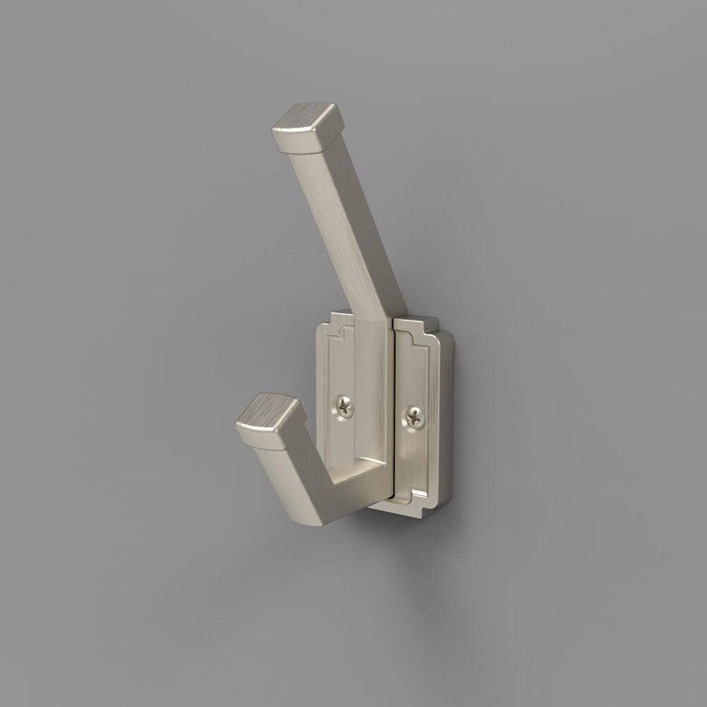 BELWITH-KEELER Coventry Collection Hook Backplate 2.31 Inch x 1.75 Inch Satin Nickel Finish Cabinet Backplate (2)