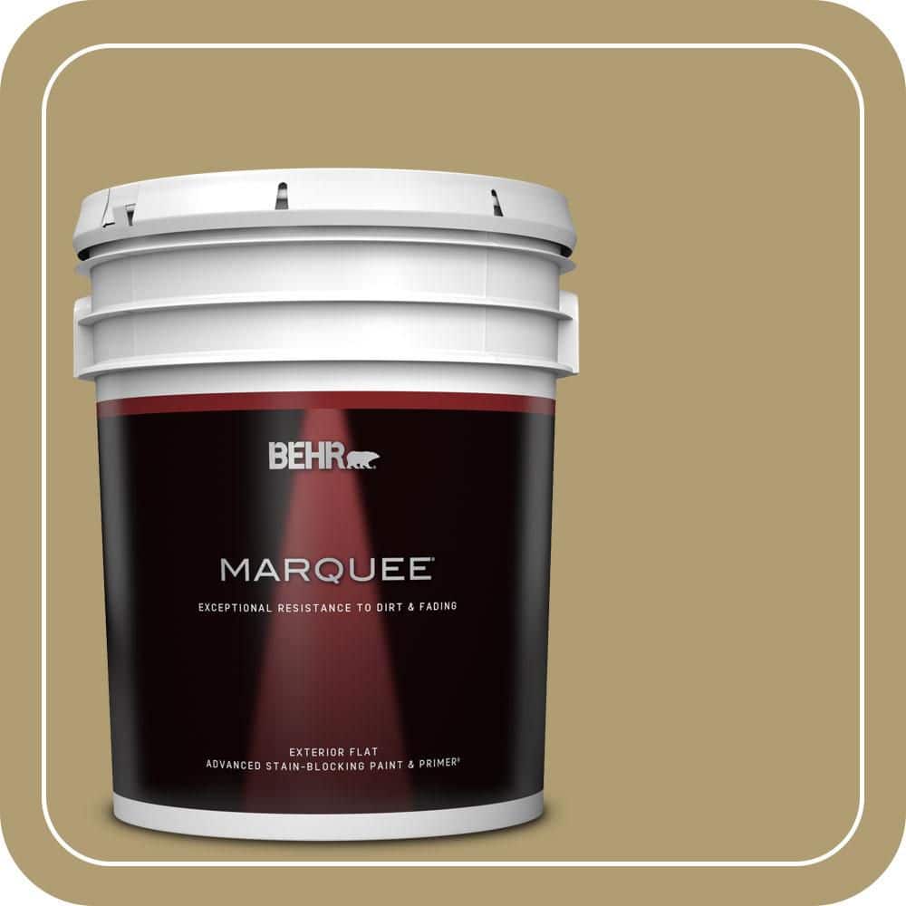 BEHR MARQUEE 5 gal. #QE-36 Golden Sage Flat Exterior Paint & Primer (1)