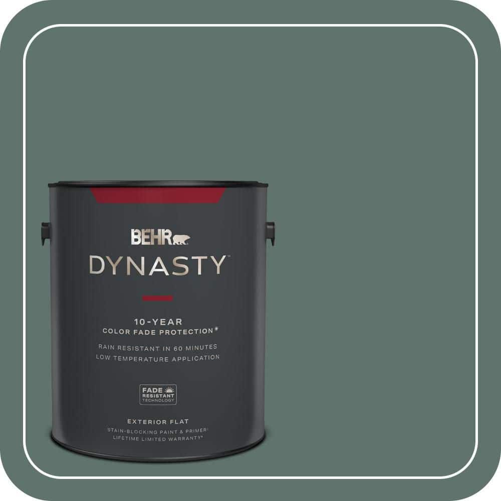 BEHR DYNASTY 1 gal. #PPU12-17 Cameroon Green Flat Exterior Stain-Blocking Paint & Primer