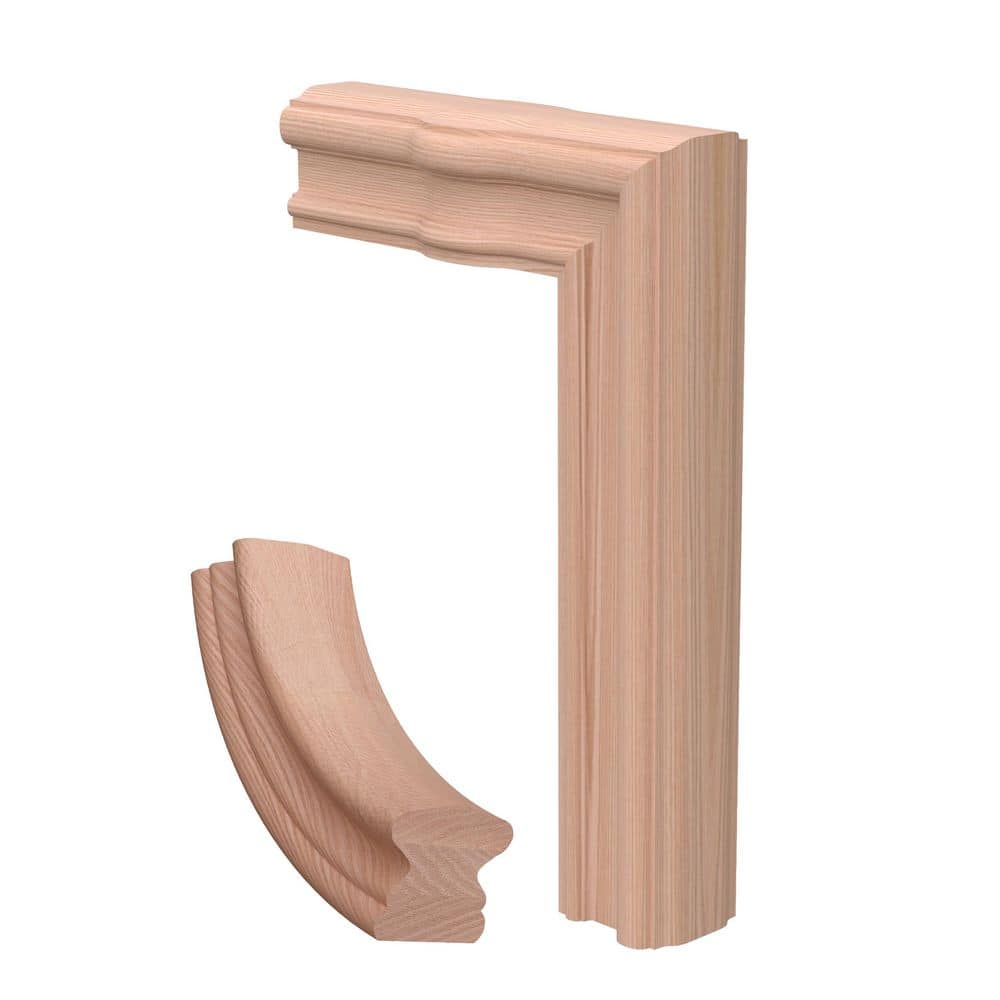 EVERMARK Stair Parts 7789 Unfinished Red Oak Straight 2-Rise Gooseneck with Cap Handrail Fitting (1)