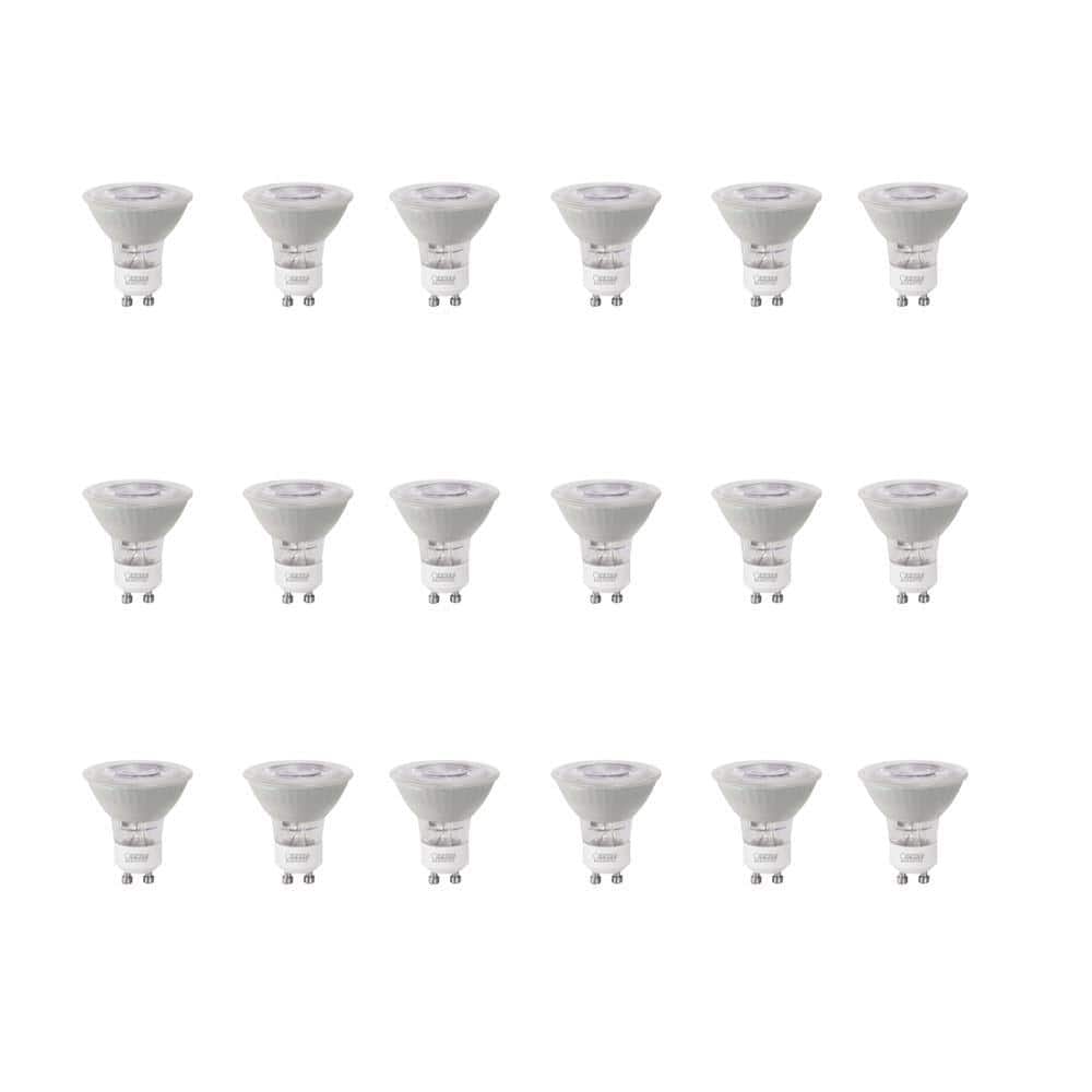 Feit Electric 50-Watt Equivalent MR16 GU10 Dimmable Track Lighting 90+ CRI Frosted Flood LED Light Bulb, Bright White (18-Pack)