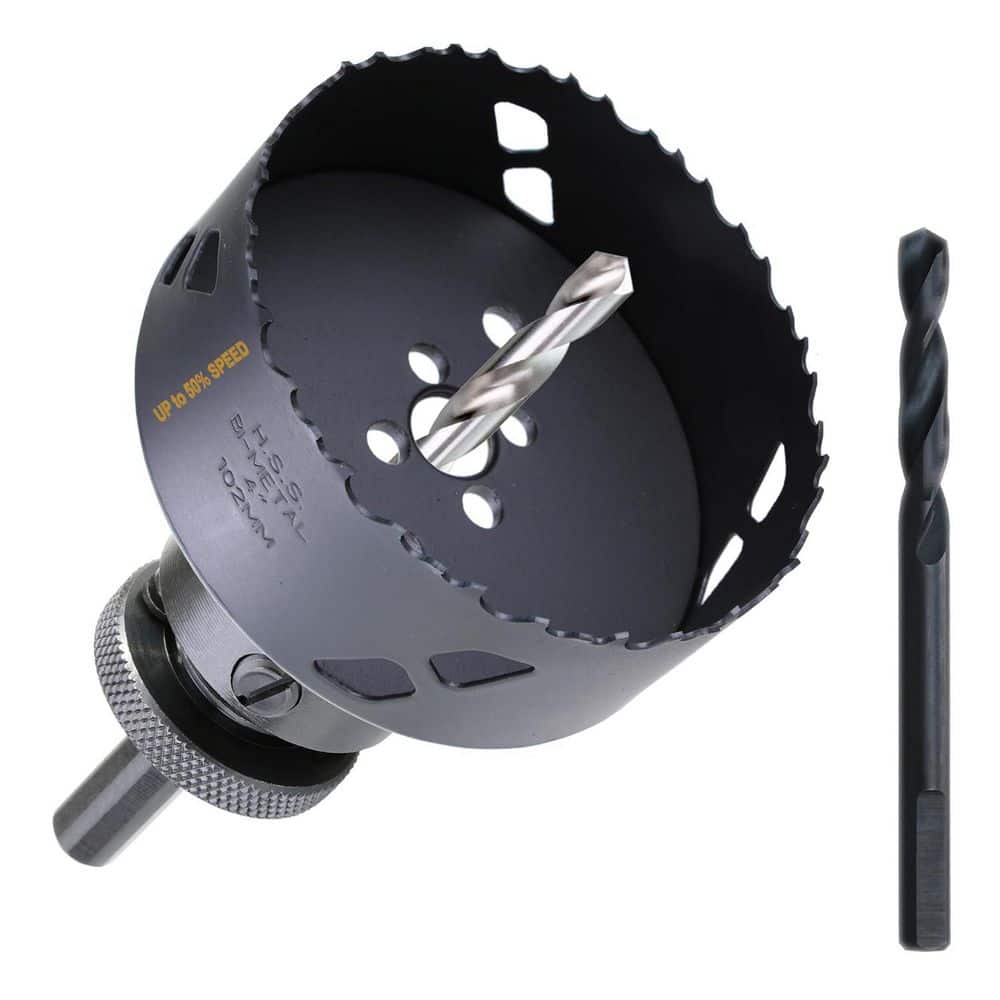 Unbranded 4 in. Bi Metal Hole Saw Cutter with Arbor New Sharp Teeth for Thick Wood Metal PVC Drywall Aluminum