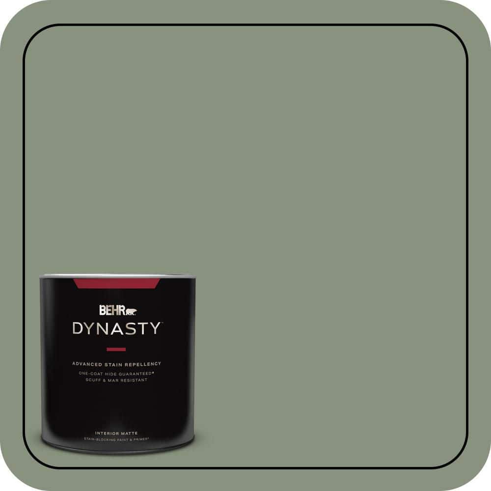 BEHR DYNASTY 1 qt. #N390-5 Eucalyptus Wreath One-Coat Hide Matte Interior Stain-Blocking Paint and Primer