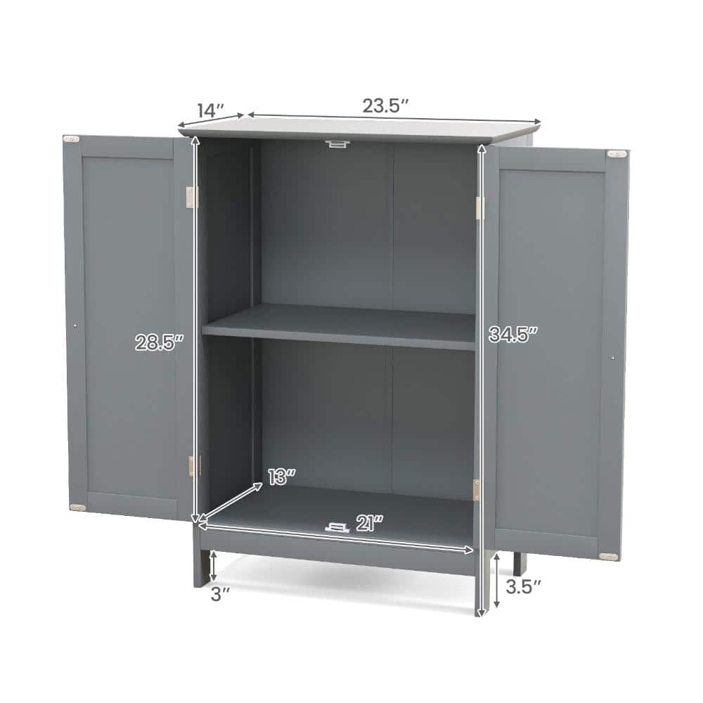 Volenca 2-Door Freestanding Bathroom Cabinet with Shelf (1)