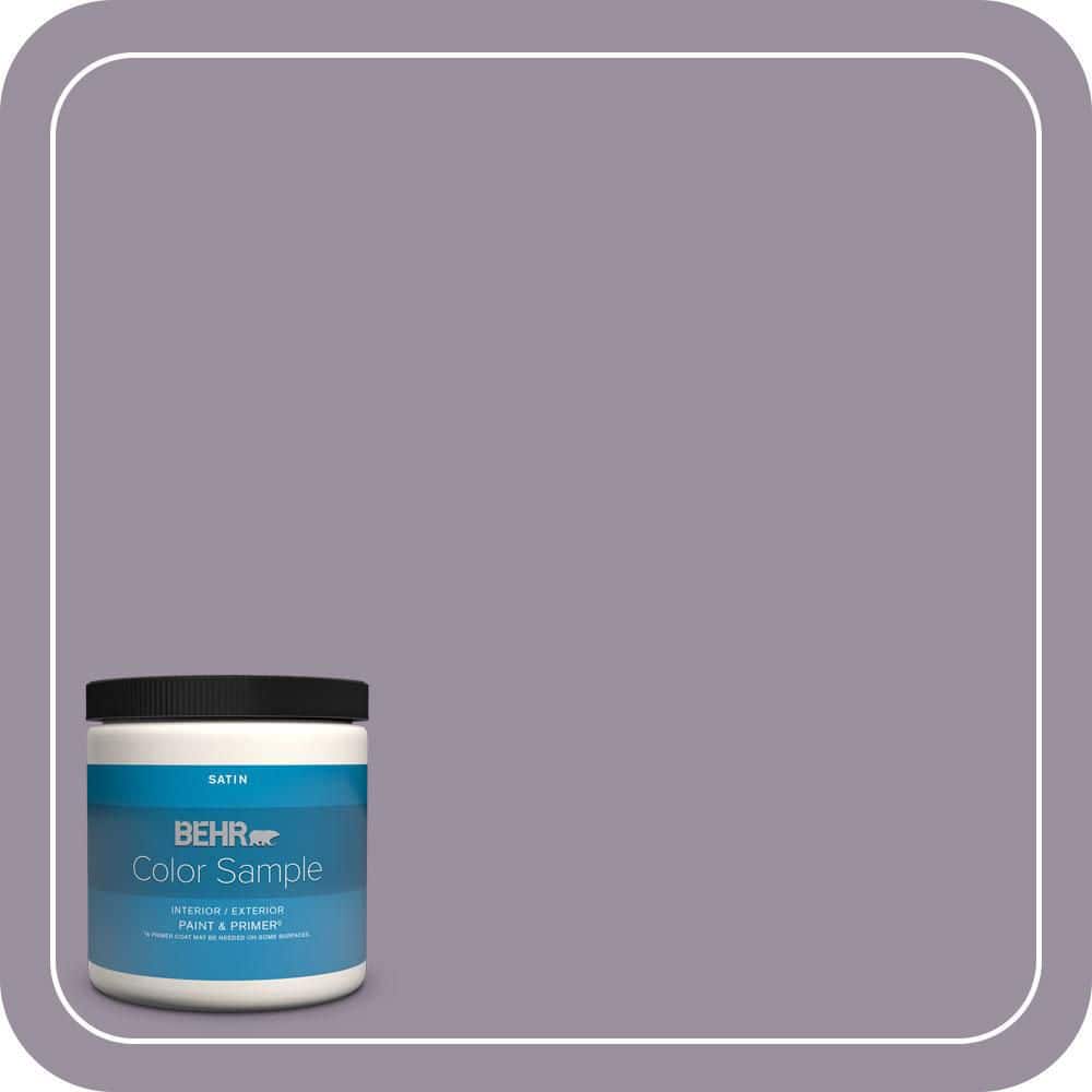 BEHR PREMIUM PLUS 8 oz. #PPU16-13 Duchess Lilac Satin Enamel Interior/Exterior Paint & Primer Color Sample