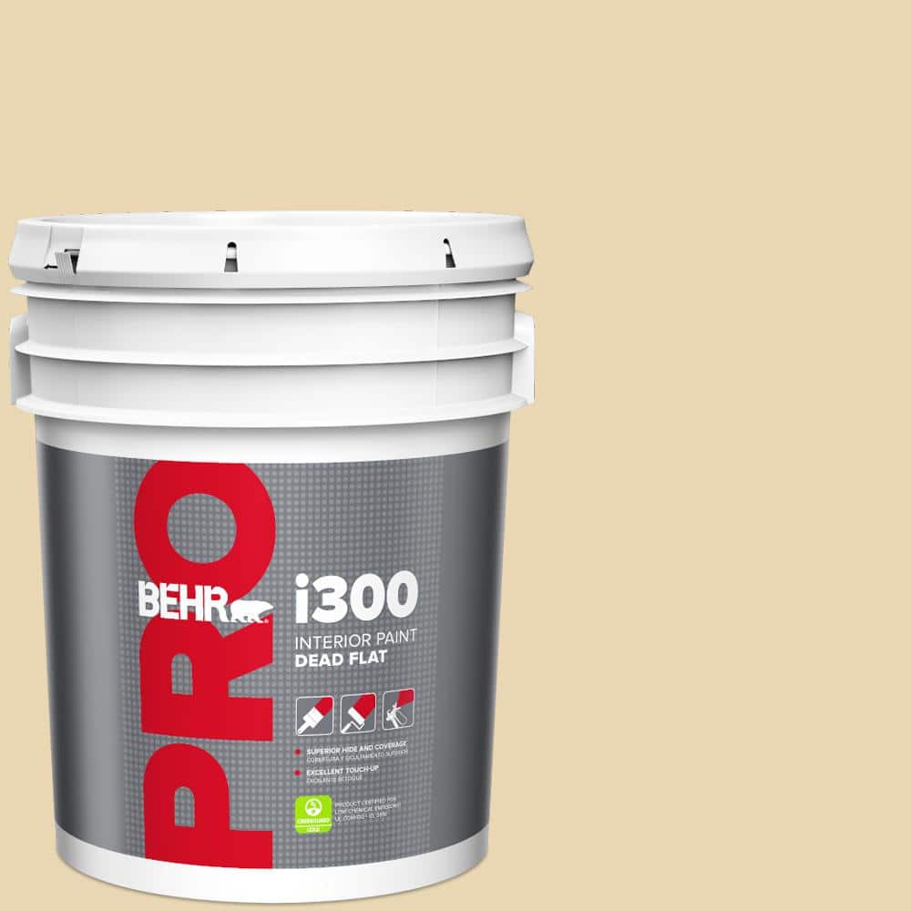 BEHR PRO 5 gal. #ICC-93 Champagne Gold Dead Flat Interior Paint