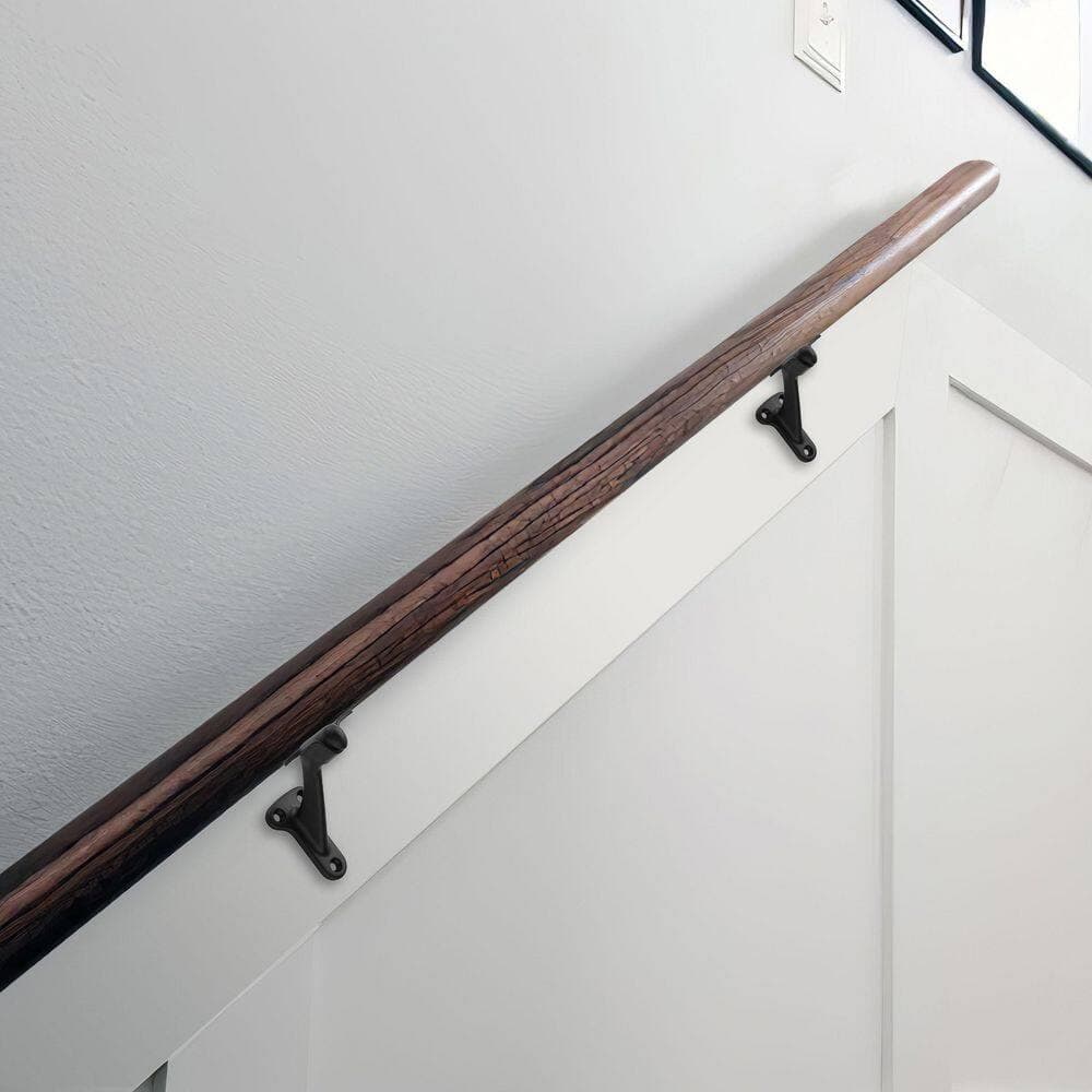 Helhom 10-Pack 3 in. Matte Black Hand Rail Bracket, Handrail Fitting for Stairways and Home, Stair Support Handrail Brackets (3)