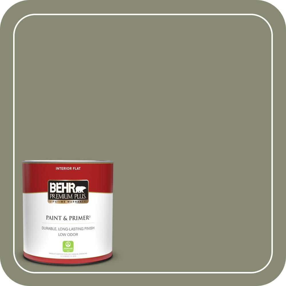 BEHR PREMIUM PLUS #PPU10-17 Aloe Thorn Flat Interior/Exterior Paint & Primer Color Sample