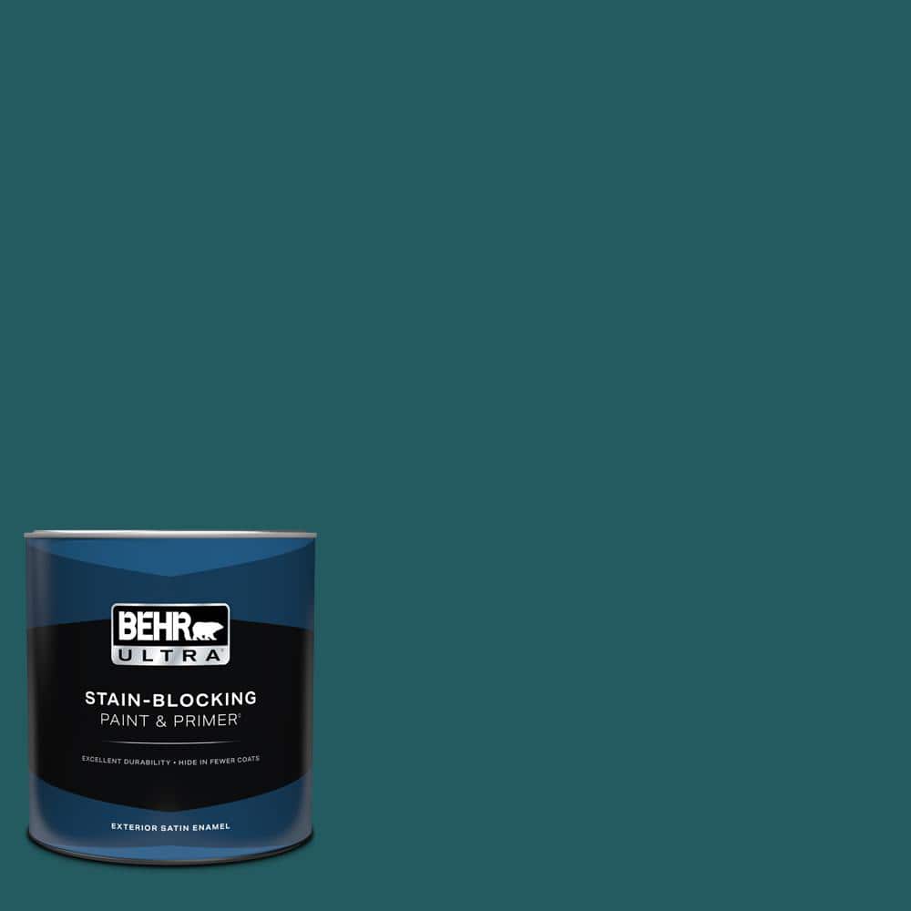 BEHR ULTRA 1 qt. #S450-7A Out to Sea Satin Enamel Exterior Paint and Primer (1)