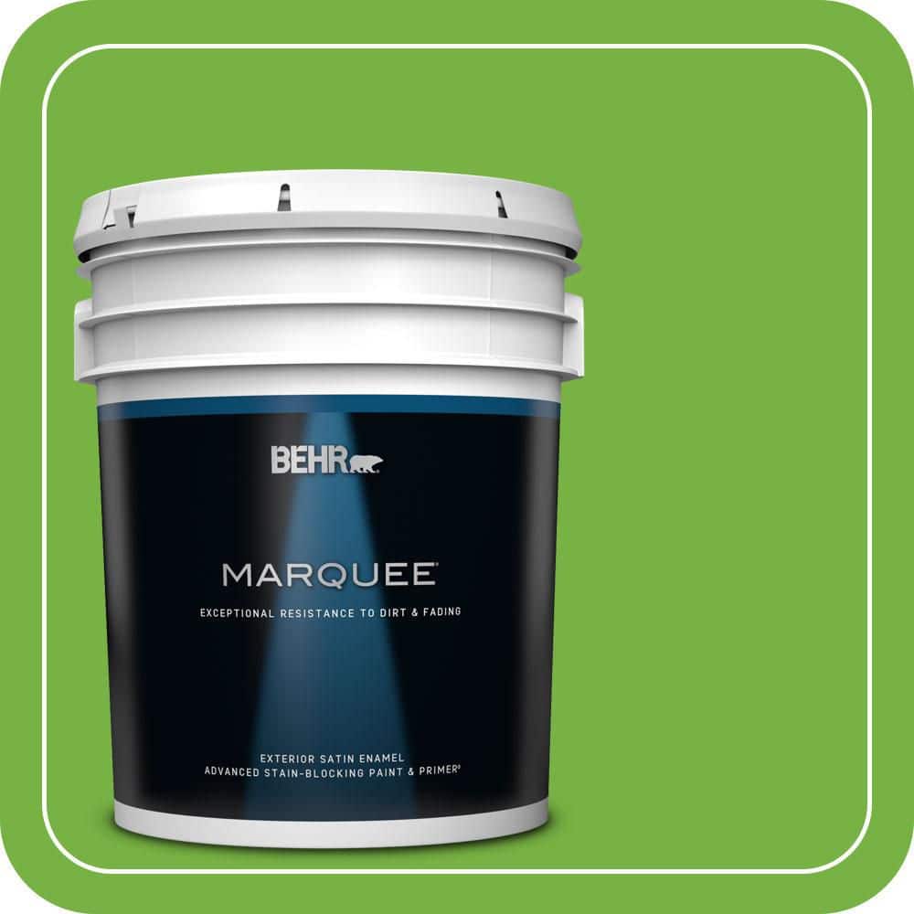 BEHR MARQUEE 5 gal. #S-G-430 Sparkling Apple Satin Enamel Exterior Paint & Primer