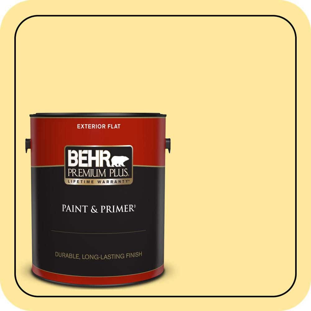 BEHR PREMIUM PLUS 1 gal. #P300-4 Rise and Shine Flat Exterior Paint & Primer