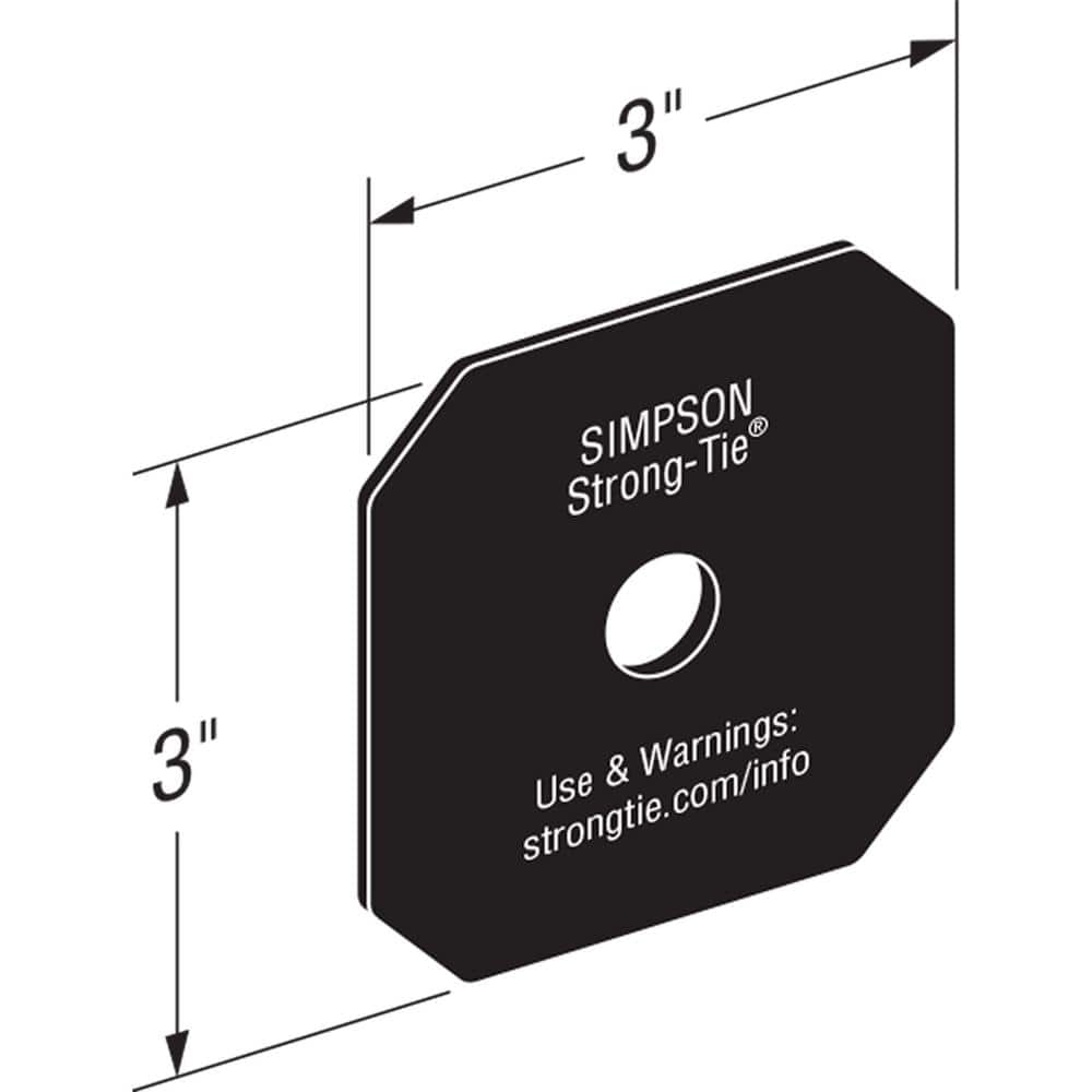 Simpson Strong-Tie Outdoor Accents Avant Collection Z-MAX, Black Powder-Coated Decorative Washer (3)