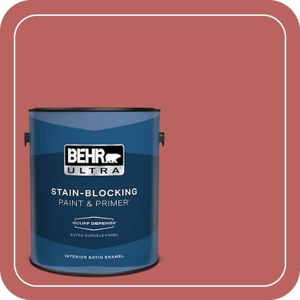 BEHR PREMIUM PLUS #170D-6 Rose Wine Flat Interior/Exterior Paint & Primer Color Sample (2)
