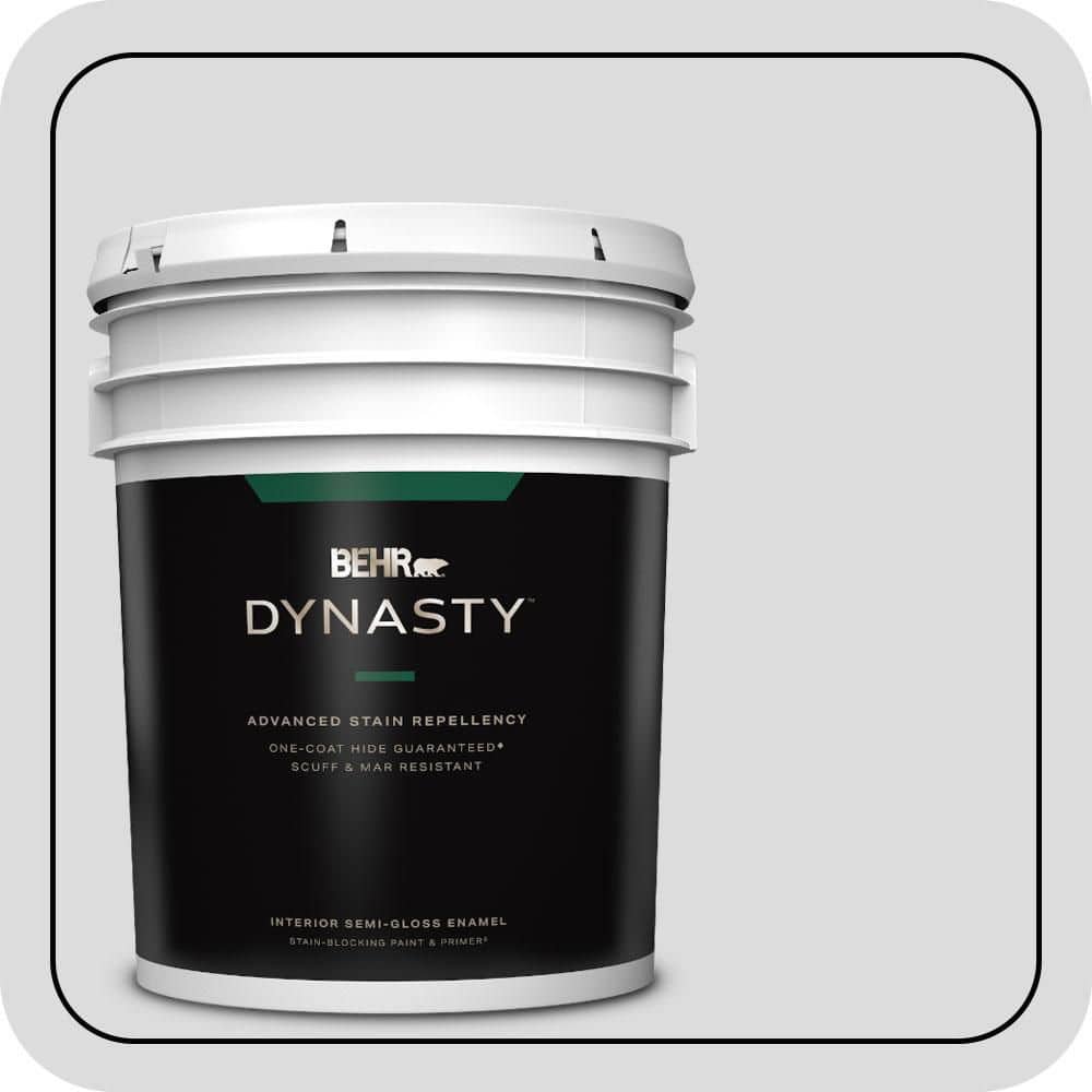 BEHR DYNASTY 5 gal. #N530-1 Pixel White Semi-Gloss Enamel Interior Stain-Blocking Paint & Primer