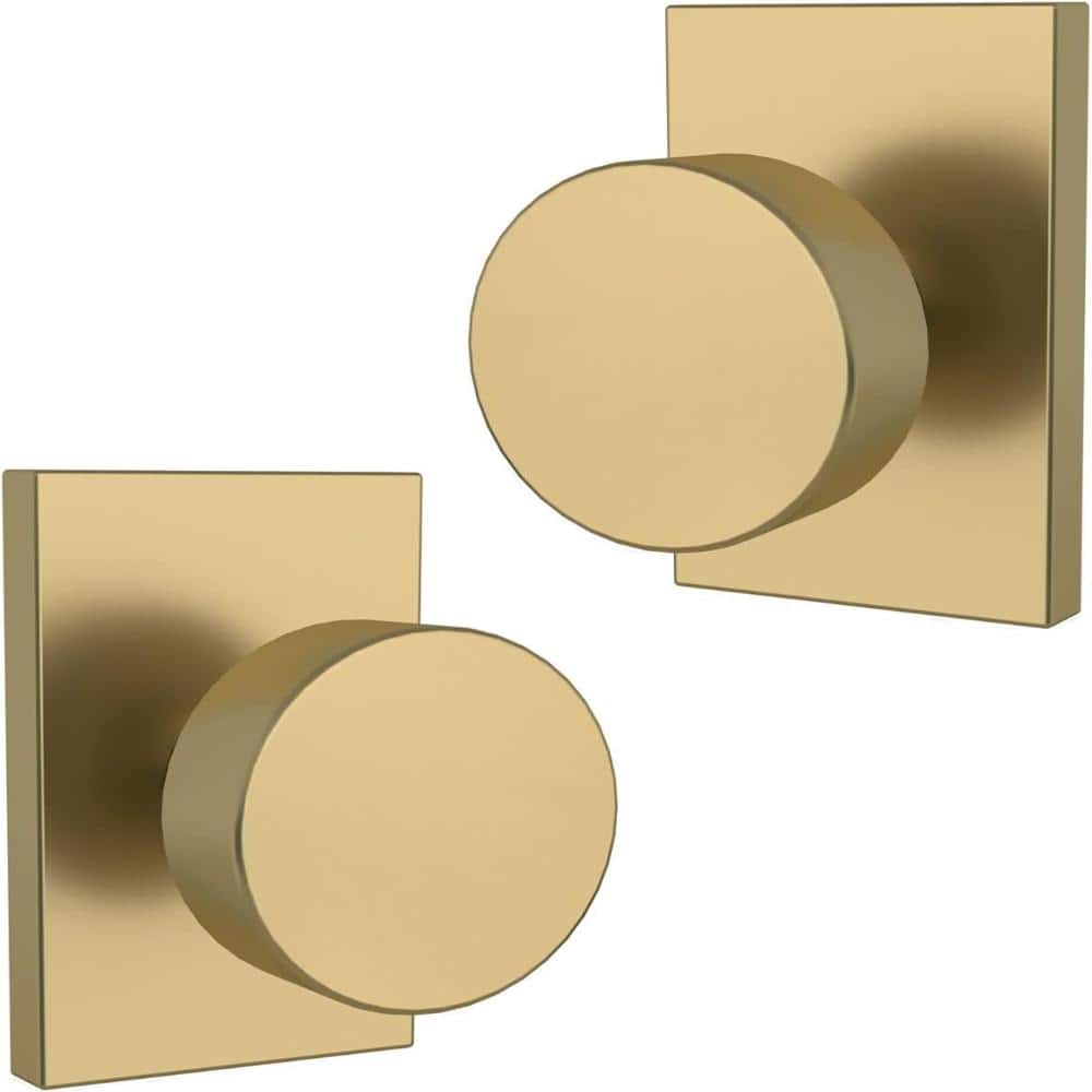 Mega Handles Laura Dummy Door Handle - 2 Pack Heavy Duty Gold Door Handle - Satin Brass (1)