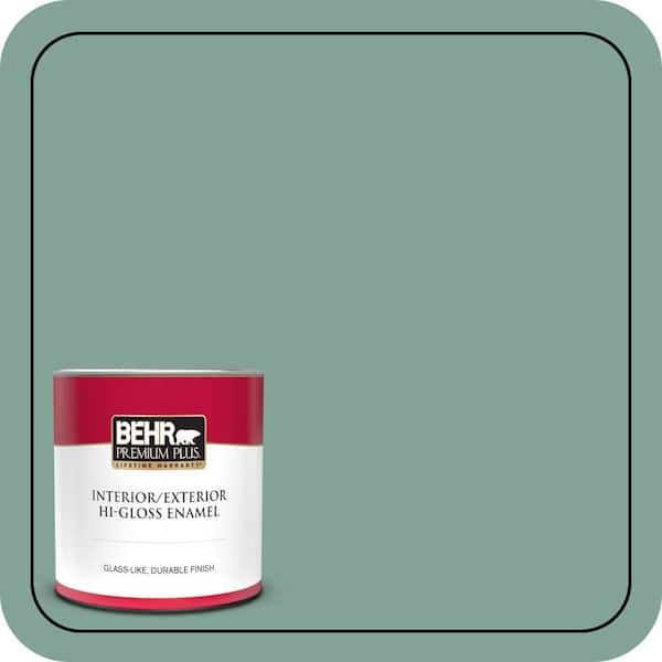BEHR PREMIUM PLUS 1 qt. #470F-4 Aspen Aura Hi-Gloss Enamel Interior/Exterior Paint & Primer (2)