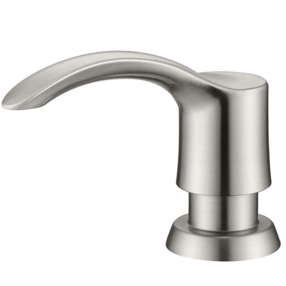 Wudkey Brushed Nickel Kitchen Sink Soap Dispenser with Large Bottle, Built in Sink Soap Dispenser Refill from Top (1)