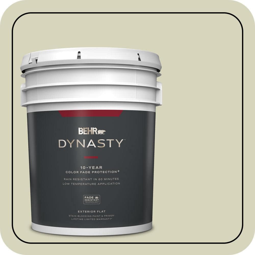 BEHR DYNASTY 5 gal. #PPU9-17 Pale Cucumber Flat Exterior Stain-Blocking Paint & Primer