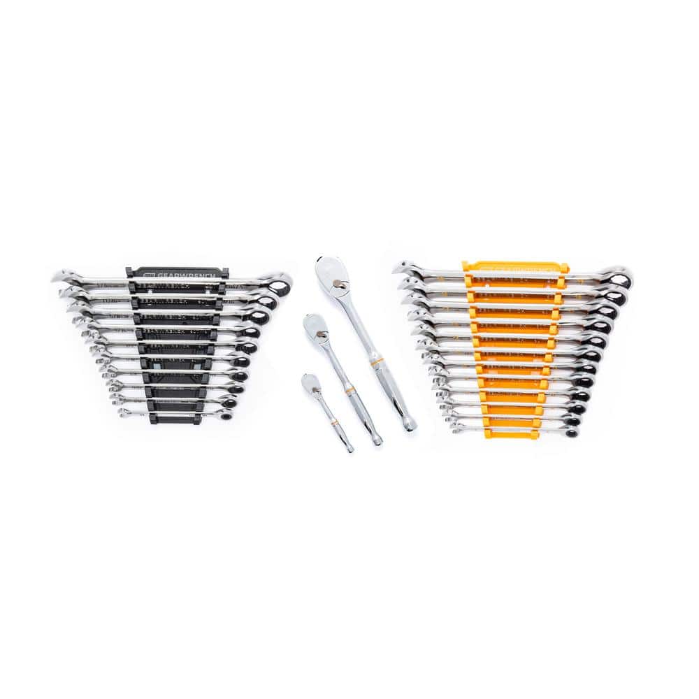 GEARWRENCH 90T Gearpack SAE/Metric Ratcheting Wrench and Ratchet Tool Set (25-Piece) (1)