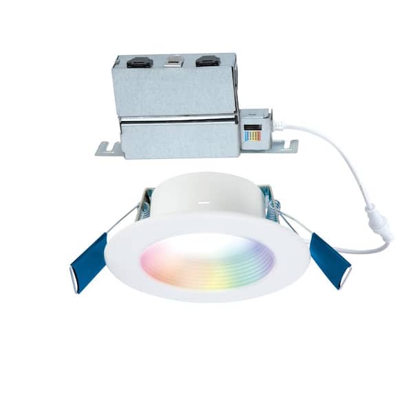 HALO RL 4 in. Color and Tunable White Regresed Canless Smart Wi-Fi LED Recessed Downlight with WiZ Pro