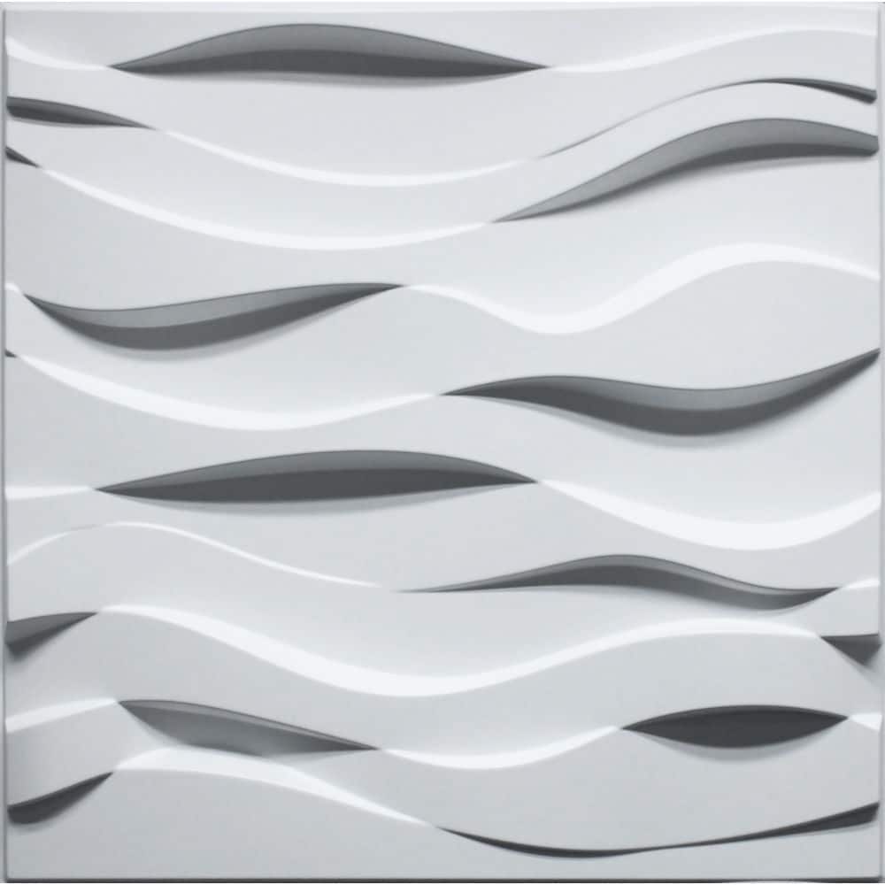 Dundee Deco Falkirk Ross 2/25 in. 19.7 in. 19.7 in. PVC Wavey 3D Decorative Wall Panel (1)